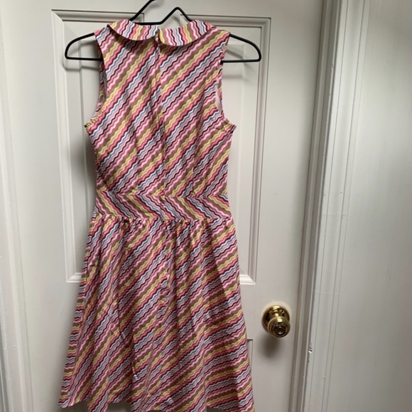 ModCloth Retrolicious Rainbow Peter Pan Collar A-Line Dress - Picture 5 of 7